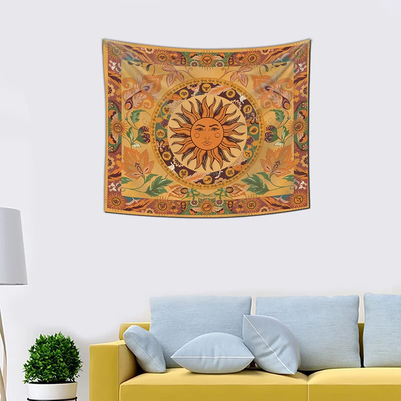 Psychedelic Tarot Trippy Sublime Sun Tapestry Wall Hanging Hippie Tapestries Mushroom Tapestry Aesthetic Room Home Decor