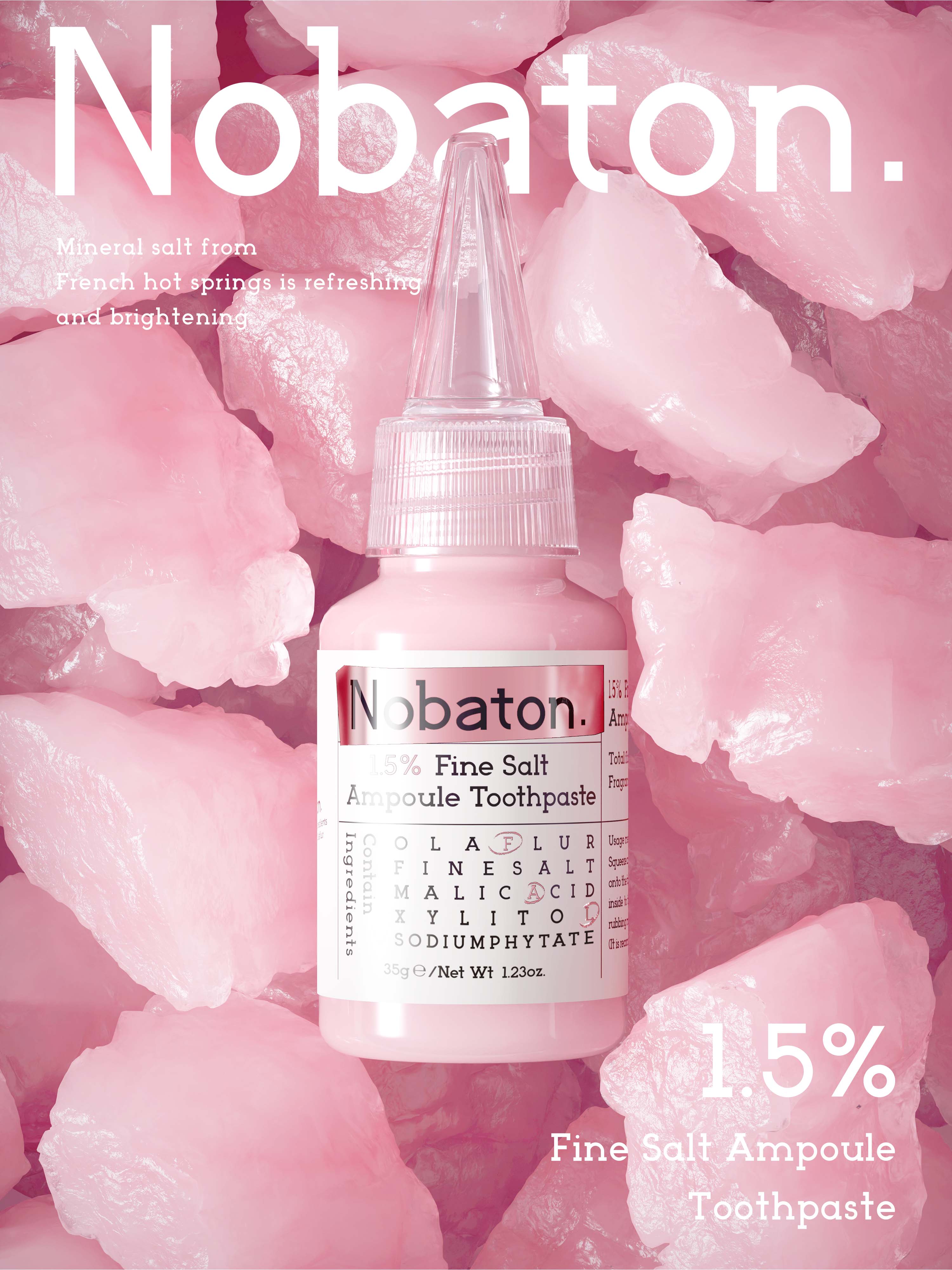 1.5% powdered salt ampoule toothpaste
