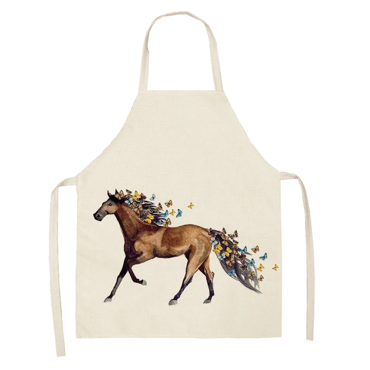 Kitchen Sleeveless Chef Aprons For Women Cotton Linen Bibs Household Cleaning Pinafore Home Cooking Apron