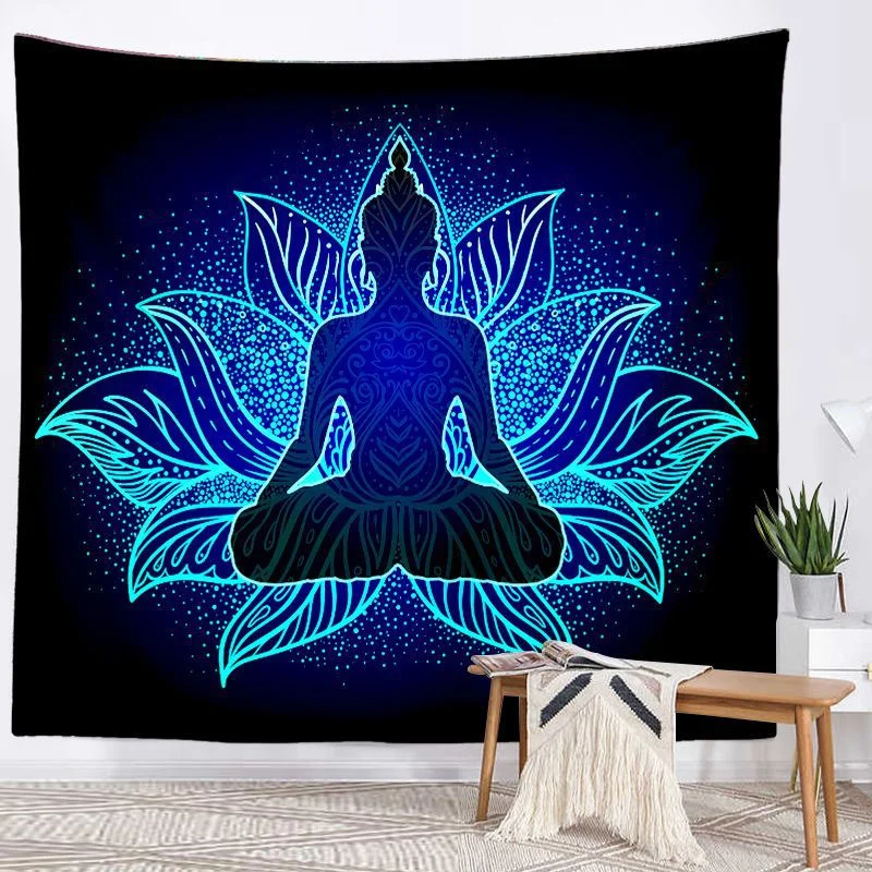 Buddha Statue Meditation 7 Chakra Tapestry Wall Hanging Mandala Tapestries Wall Cloth Psychedelic Yoga Wall Hanging