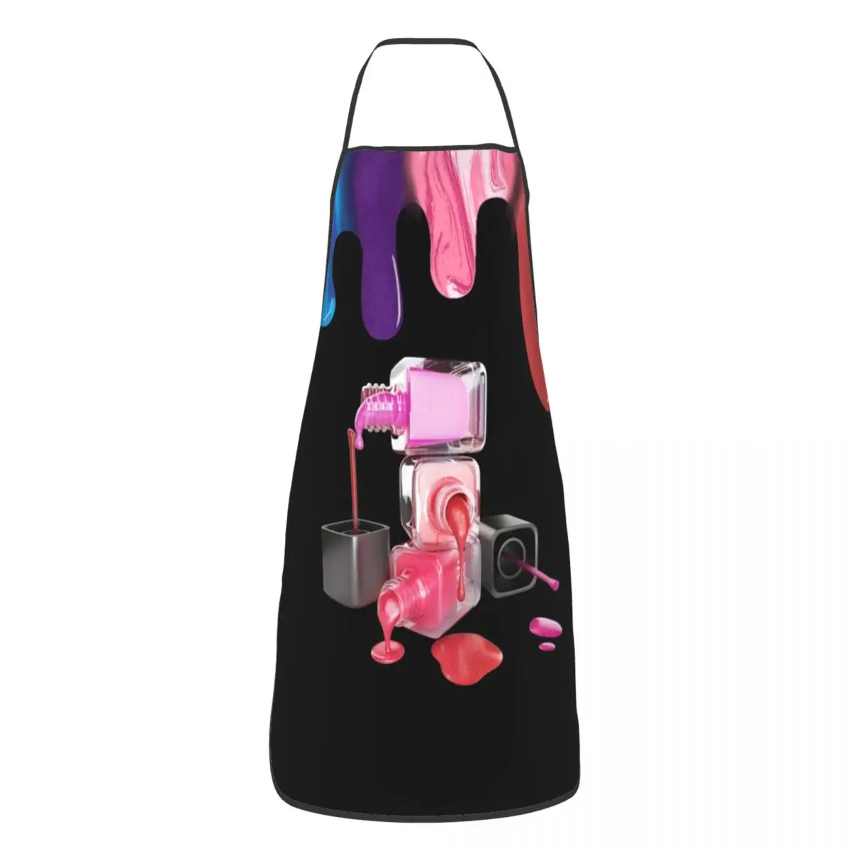 Funny Nail Polish Aprons for Men Women Manicurist Gift Adult Unisex Kitchen Chef Bib Tablier Cuisine Cooking Baking Painting
