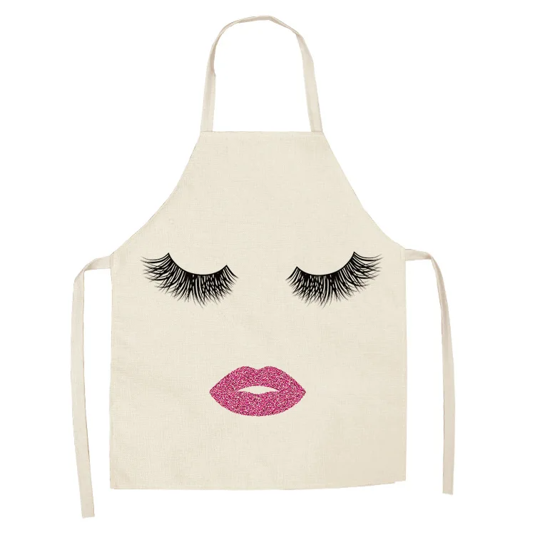 Eye lashes Printed home kitchen apron clean water-proof oil-proof Apron Kids men women Chef Cooking Aprons