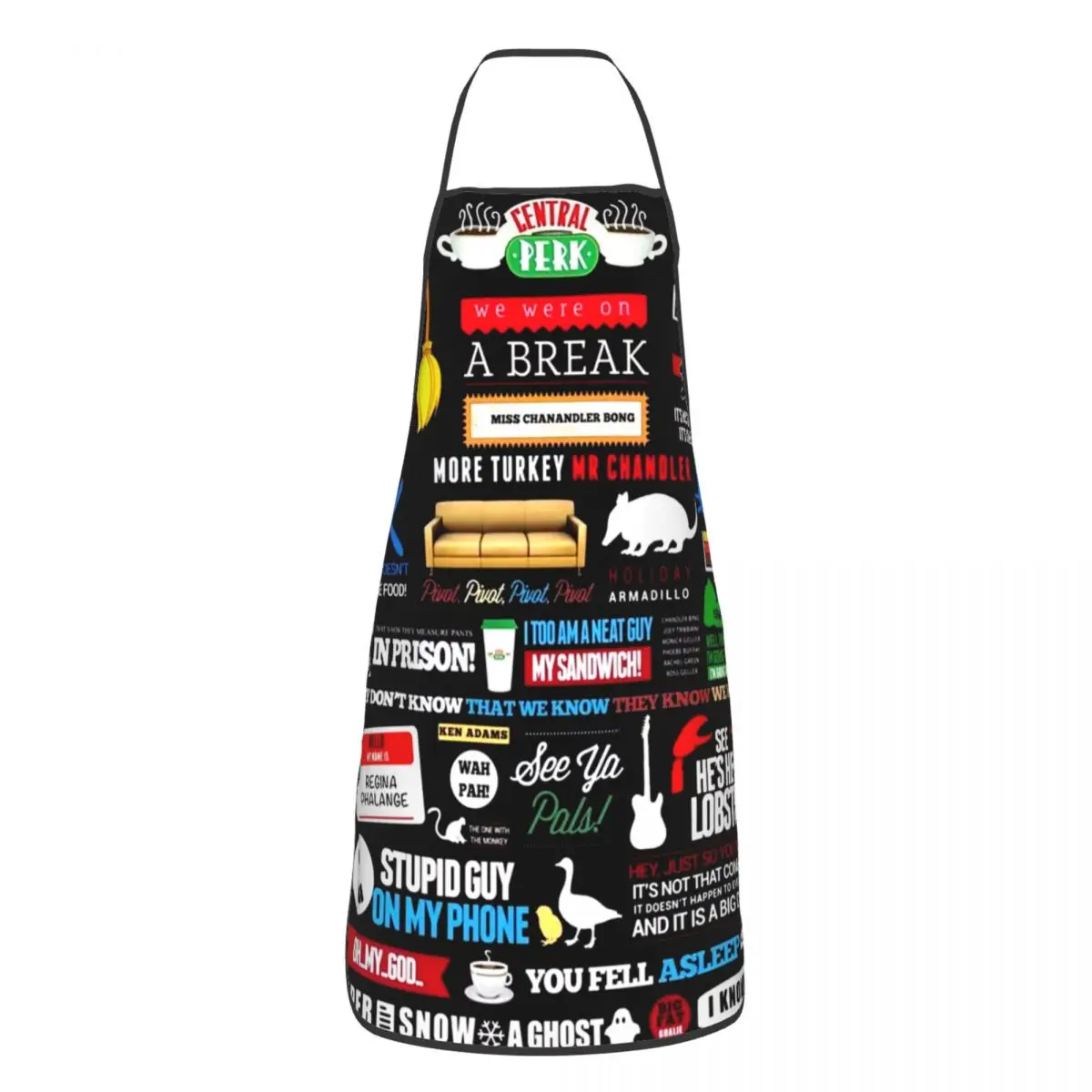 Unisex Friends Central Perk Logo Bib Apron Adult Women Men Chef Tablier Cuisine for Kitchen Cooking TV Show Baking