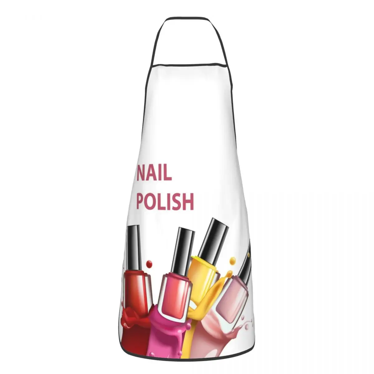 Unisex Fashion Nail Polish Bib Apron Adult Women Men Chef Tablier Cuisine for Cooking Kitchen Fingernail Manicure Tech Painting