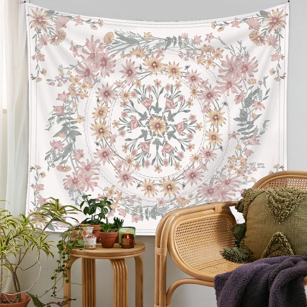 Moon Phase Tapestry Wall Hanging White Black Colorful Sun Mandala Tapestry Wall Hanging Celestial Wall Tapestry Hippie Wall Carp