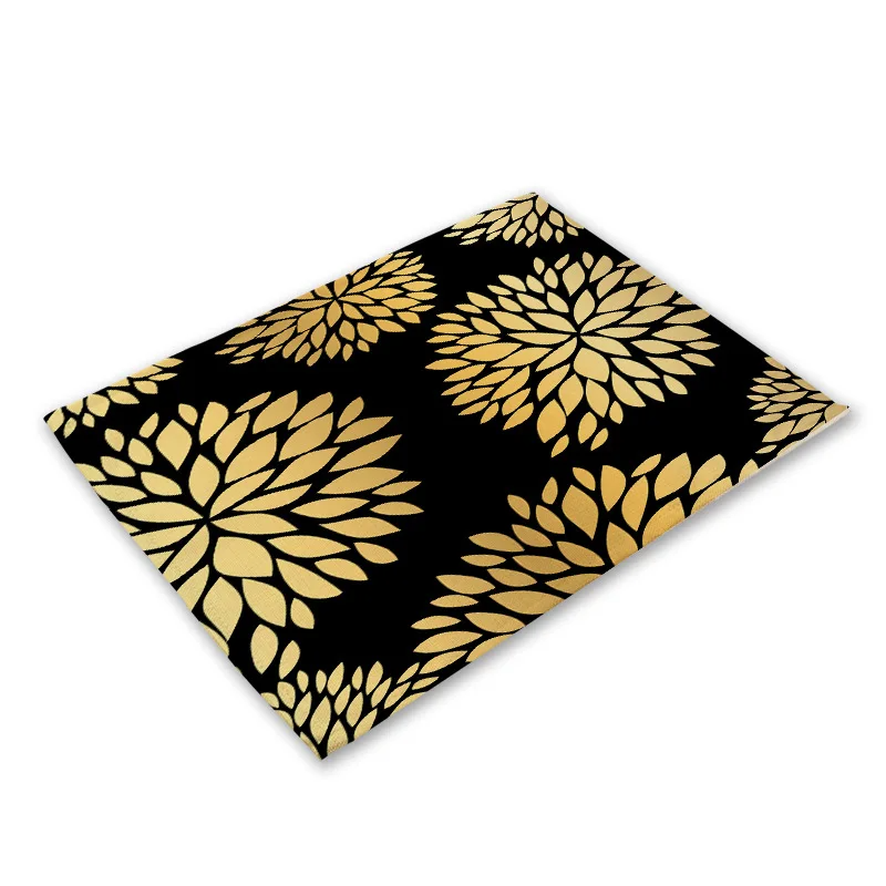 Cup Mats Waterproof Drink Coaster kitchen Placemat Black Cotton Linen Heart Love Table Mats Nordic Western Placemat
