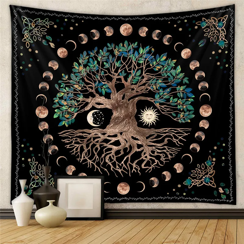 Boho Tarot Cards Tapestry Wall Hanging Mystery Home Zodiac Star Plate Sun And Moon Psychedelic Witchcraft Hippie Home Decor