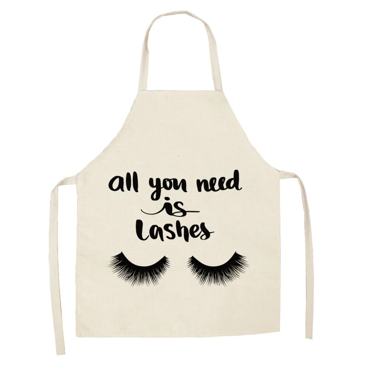 Eye lashes Printed home kitchen apron clean water-proof oil-proof Apron Kids men women Chef Cooking Aprons