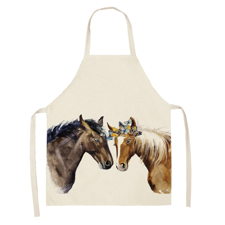 1Pc  Kitchen Sleeveless Chef Aprons For Women Cotton Linen Bibs Household Cleaning Pinafore Home Cooking Apron
