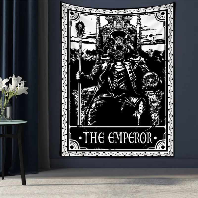 Black Tapestry Wall Hanging Psychedelic Sun Tarot Card Hippie Astrology Divination Witchcraft Background Wall Room Boho Decor