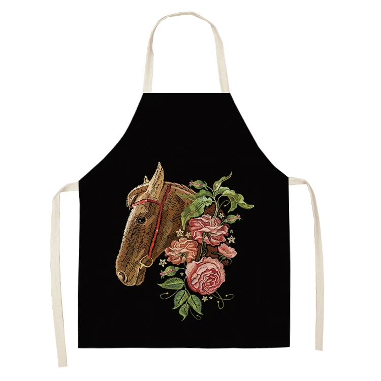 1Pc  Kitchen Sleeveless Chef Aprons For Women Cotton Linen Bibs Household Cleaning Pinafore Home Cooking Apron