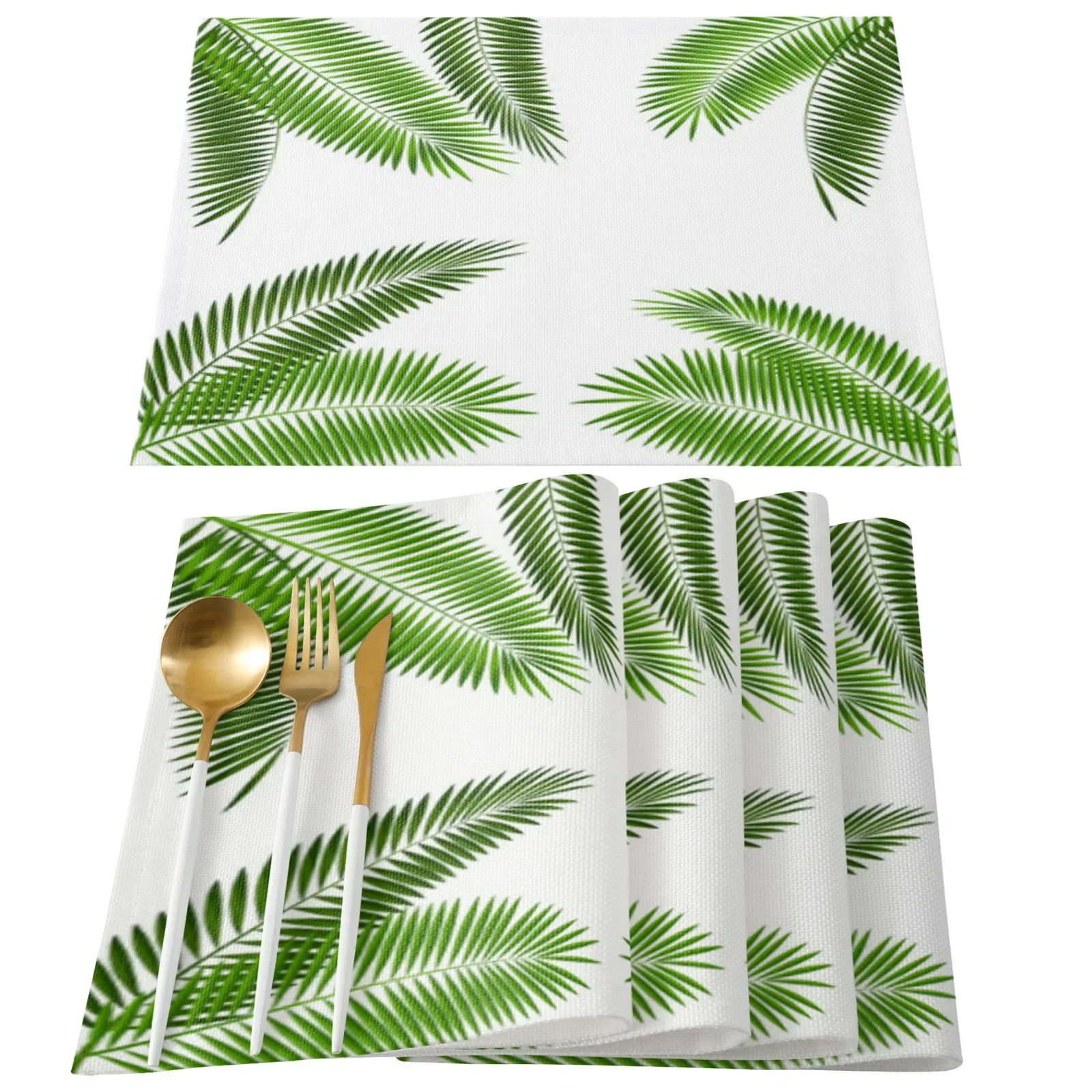 Golden Leaves Black Background Placemat Wedding Party Dining Decor Linen Table Mat Kitchen Accessories Table Napkin
