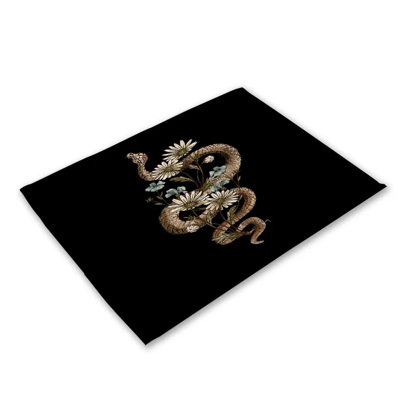 Cup Mats Waterproof Drink Coaster kitchen Placemat Black Cotton Linen Heart Love Table Mats Nordic Western Placemat