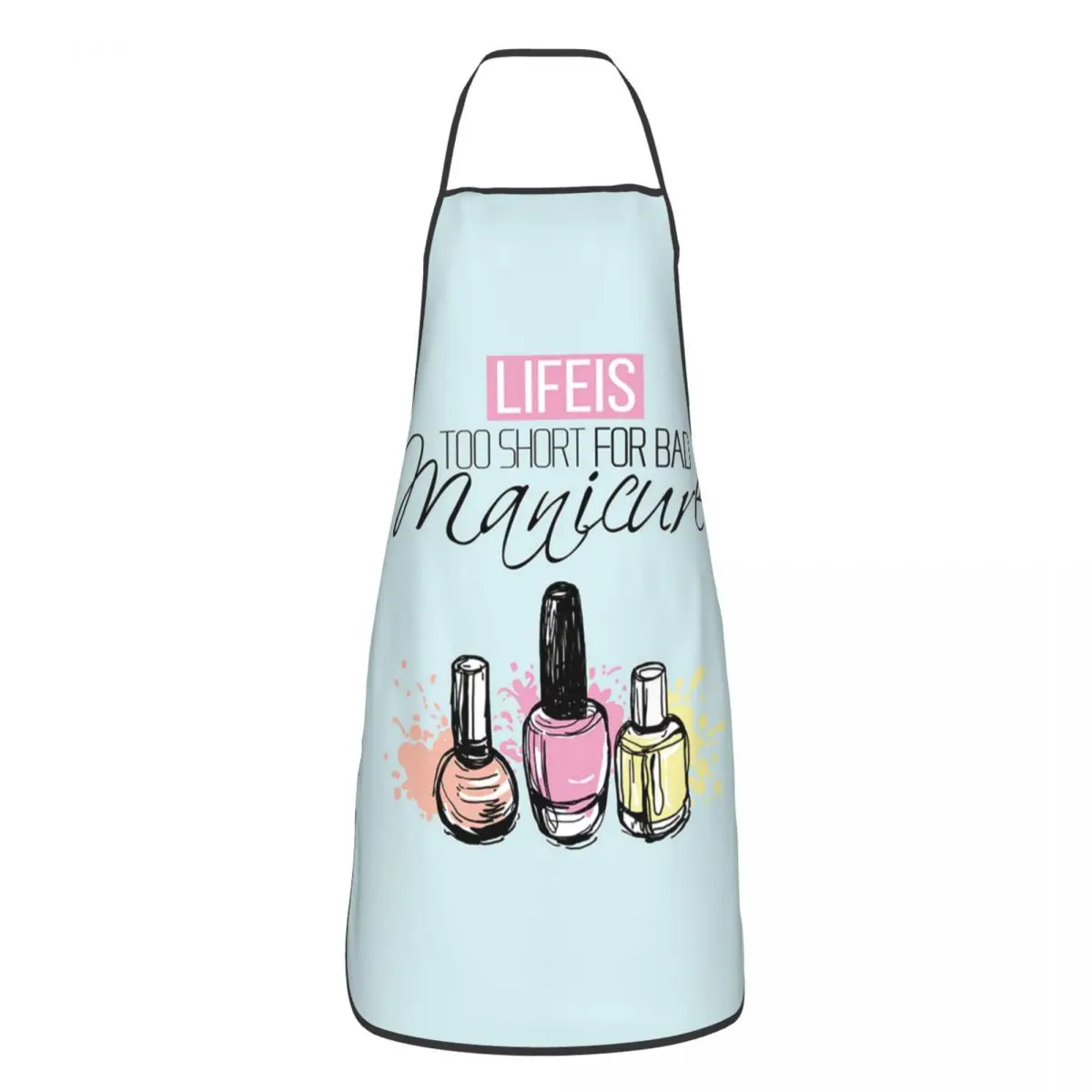 Unisex Fashion Nail Polish Bib Apron Adult Women Men Chef Tablier Cuisine for Cooking Kitchen Fingernail Manicure Tech Painting