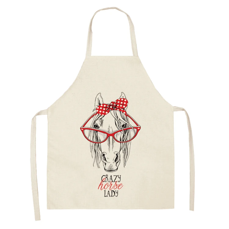 1Pc  Kitchen Sleeveless Chef Aprons For Women Cotton Linen Bibs Household Cleaning Pinafore Home Cooking Apron