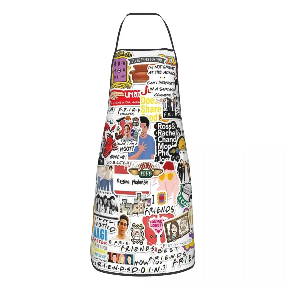 Unisex Friends Central Perk Logo Bib Apron Adult Women Men Chef Tablier Cuisine for Kitchen Cooking TV Show Baking
