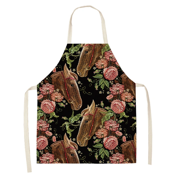 1Pc  Kitchen Sleeveless Chef Aprons For Women Cotton Linen Bibs Household Cleaning Pinafore Home Cooking Apron
