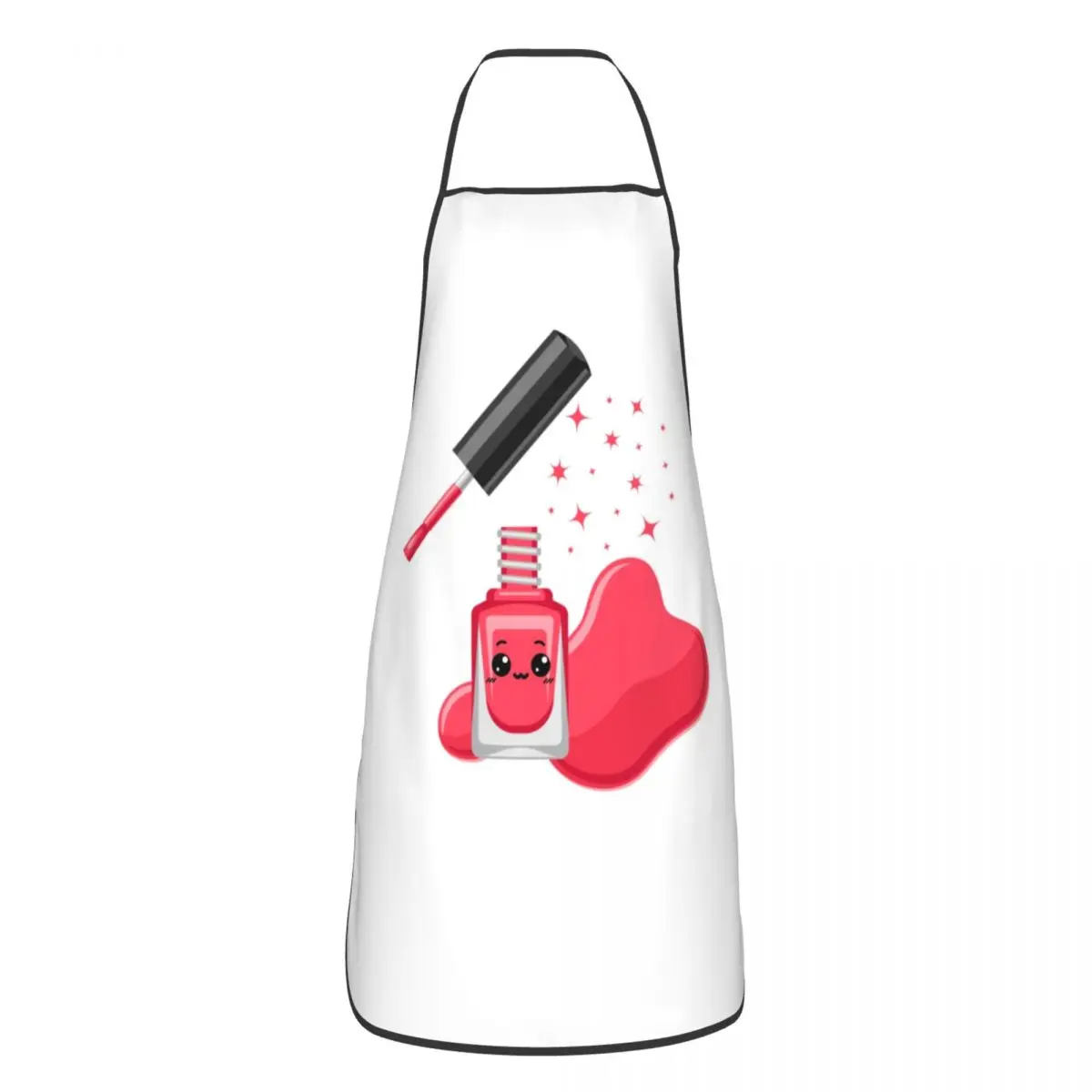 Unisex Fashion Nail Polish Bib Apron Adult Women Men Chef Tablier Cuisine for Cooking Kitchen Fingernail Manicure Tech Painting