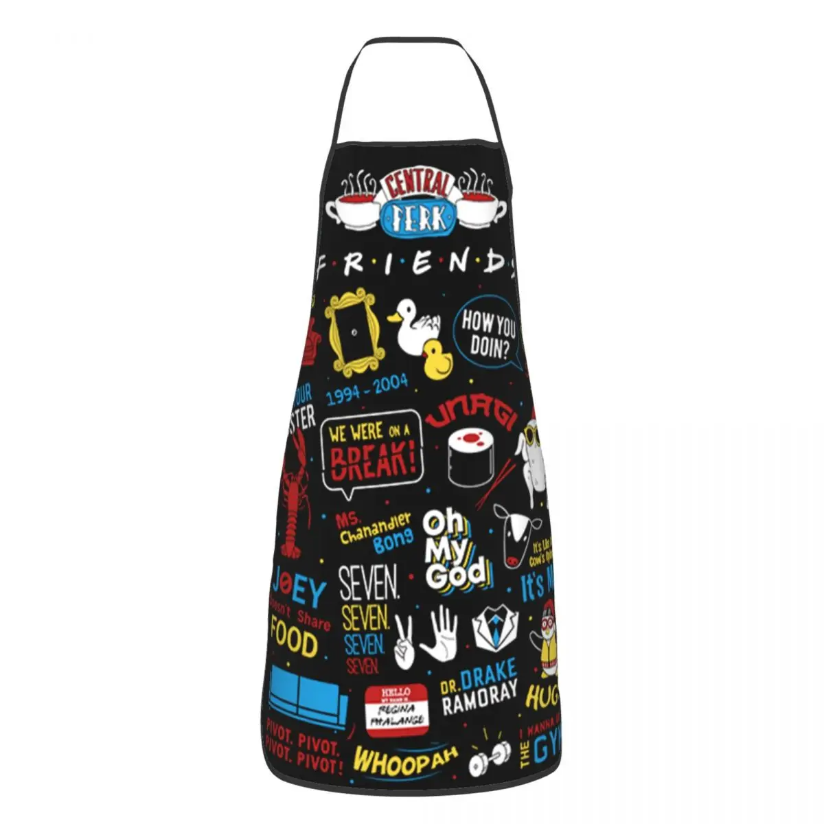 Unisex Friends Central Perk Logo Bib Apron Adult Women Men Chef Tablier Cuisine for Kitchen Cooking TV Show Baking