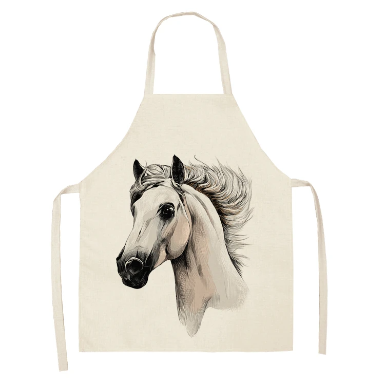 1Pc  Kitchen Sleeveless Chef Aprons For Women Cotton Linen Bibs Household Cleaning Pinafore Home Cooking Apron