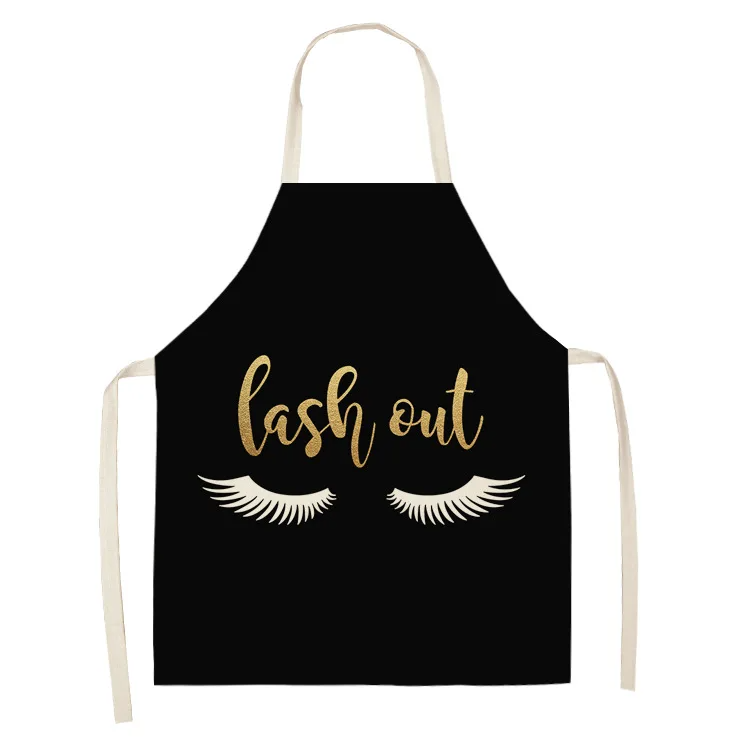 Eye lashes Printed home kitchen apron clean water-proof oil-proof Apron Kids men women Chef Cooking Aprons