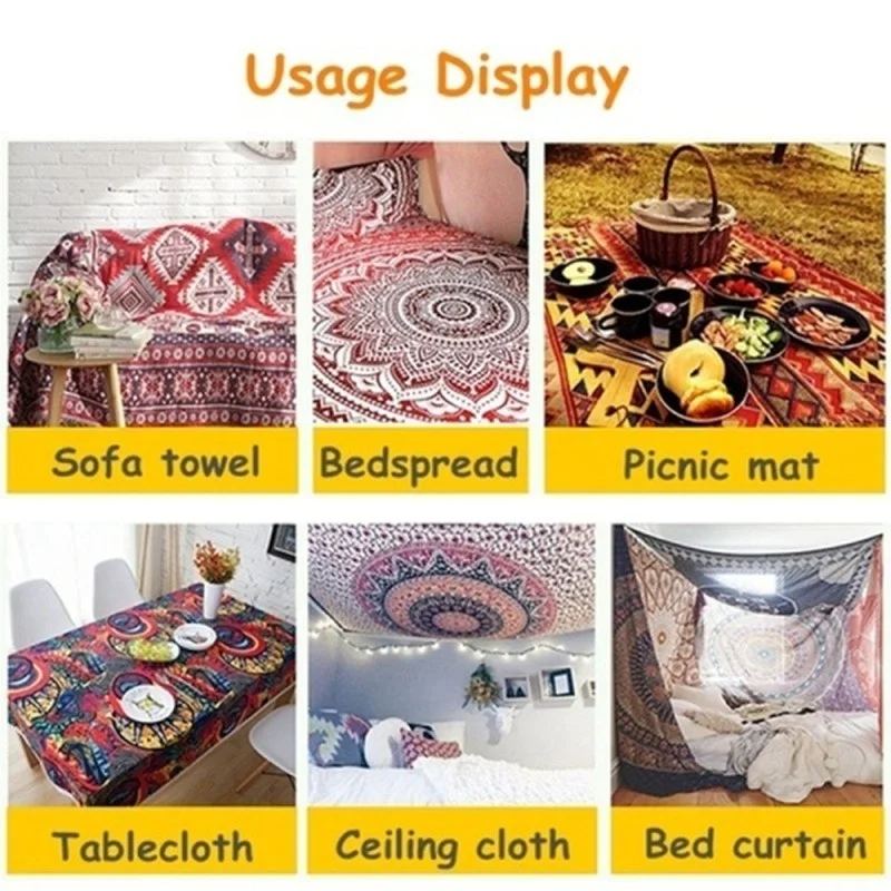 Sun Moon Black Skull Tapestry Wall Hanging Ancient Wall Tapestry Witchcraft Hippie Tapestry Wall Carpets Psychedelic Tapestry