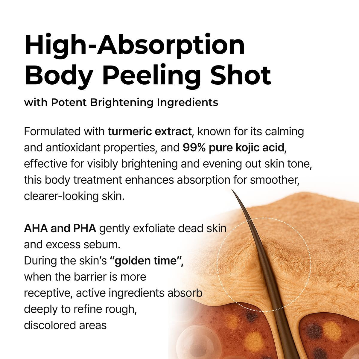 Peel Shot Keratin Care Kojic Acid Turmeric Spray 200ml Pore Clearing Exfoliating Formula Skin Repair Scrub