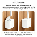 Disposable Toilet Brush, Toilet Bowl Wand Holder Set with 24PCS Cleaner Refills, Bathroom Cleaning System for Sink Bathtub Drain Wash Basin Urinal，Wall-Mount Scrubbing Toilet Brush Bathroom Cleaning Kit