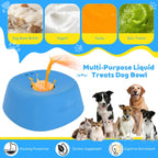 Slow Feeder Dog Bowls for Liquid Treat, [Built-in Rolling Ball] No Spill Bone Broth Dog Licking Bowl, Multi-Purpose Puppy Yogurt Feeder Bowl for All Breeds Dietary Supplement/Post-op Nutrition Feeding