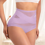 Morelect Women's High-Waist Panties,3/4/5/6/8 Pack Lucky Letter Logo,Cross-Mesh Panel Underwear,Ultra Soft Comfort Fit Briefs - Womenswear