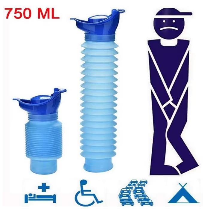 1set Urinal Car Urinal Bucket Outdoor Standing Urine Emergency Travel Portable Reusable Shrinkable Camping Toilet Urine Leak