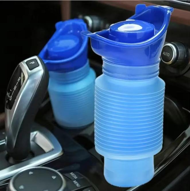 1set Urinal Car Urinal Bucket Outdoor Standing Urine Emergency Travel Portable Reusable Shrinkable Camping Toilet Urine Leak