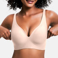 Jelly-feel comfortable seamless wireless bra, women's push-up non-wired bra, seamless T-shirt bra, deep V everyday bra