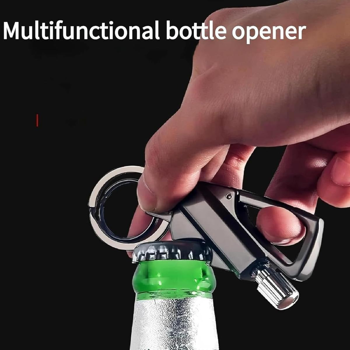 Permanent Match Infinity Lighter, Reusable Waterproof Flint Fire Starter with Keychain and Bottle Opener, Windproof Metal Kerosene Lighter for Outdoor Camping Hiking Survival (Not Include Lighter Fluid)