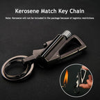 Permanent Match Infinity Lighter, Reusable Waterproof Flint Fire Starter with Keychain and Bottle Opener, Windproof Metal Kerosene Lighter for Outdoor Camping Hiking Survival (Not Include Lighter Fluid)