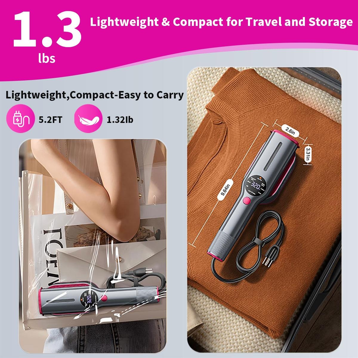 Garment Steamer for Clothes, Portable Travel Clothing Steamer Iron, 7 Mode with LED Display, 5s Fast Heating, 90° Swivel Handle, New Year Gift