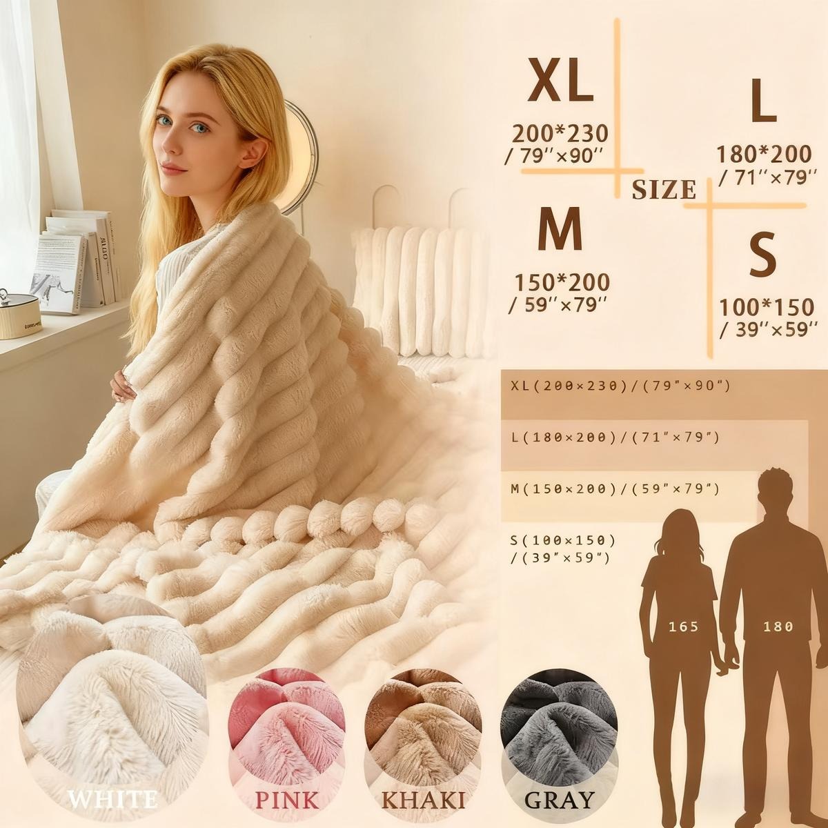Warm And Cozy Flannel Blanket, Imitation Rabbit Fur Blanket, Soft And Warm Sofa Blanket, Office Bed Camping Travel Nap Blanket, Four Seasons Multipurpose Striped Pattern Gift Blanket