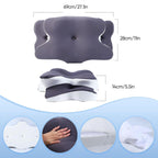 Double-Sided Contoured Neck Pillow, Unscented Supportive Memory Foam with Cooling Cover, Zoned Design & Extra-Large Armrest for Deep Sleepers & Side/Stomach/Back Sleepers