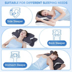Double-Sided Contoured Neck Pillow, Unscented Supportive Memory Foam with Cooling Cover, Zoned Design & Extra-Large Armrest for Deep Sleepers & Side/Stomach/Back Sleepers