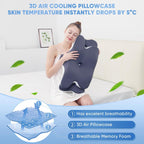 Double-Sided Contoured Neck Pillow, Unscented Supportive Memory Foam with Cooling Cover, Zoned Design & Extra-Large Armrest for Deep Sleepers & Side/Stomach/Back Sleepers