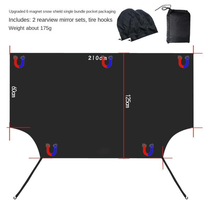 Car windshield anti-snow and anti-frost cover with rearview mirror cover, suitable for most vehicles, sedans, SUVs, etc., can be used in all seasons