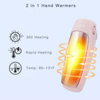 Rechargeable Hand Warmer 2 Pack, Portable Pocket size, Holiday Gifts for Christmas, Outdoor, Hunting, Camping, Skiing, Hand Warmers