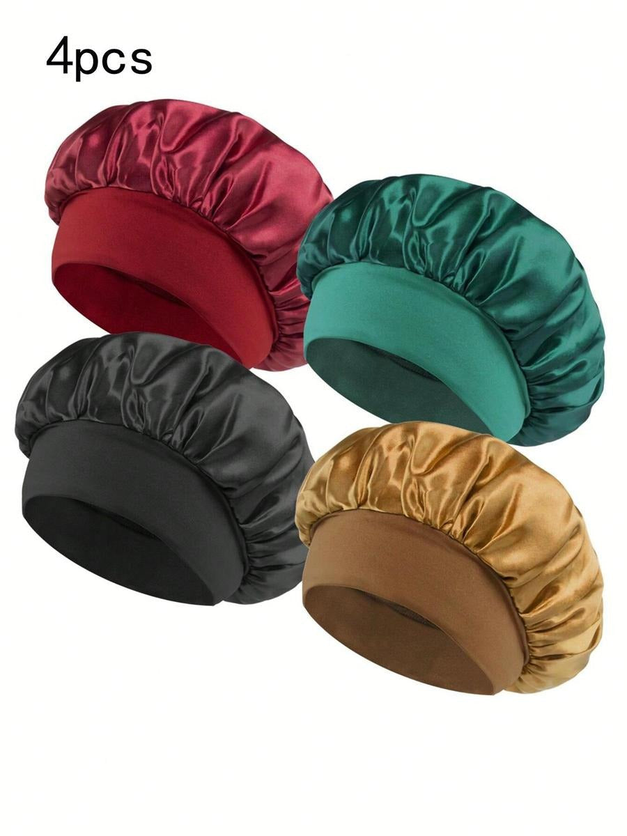 Women's Elegant Plain Color Elastic Hair Bonnets for Gift, Summer Outfits Trendy Soft Comfy Haircare Sleeping Bonnets for Preserving Hairstyle, Lightweight Chic Accessories for Daily Use