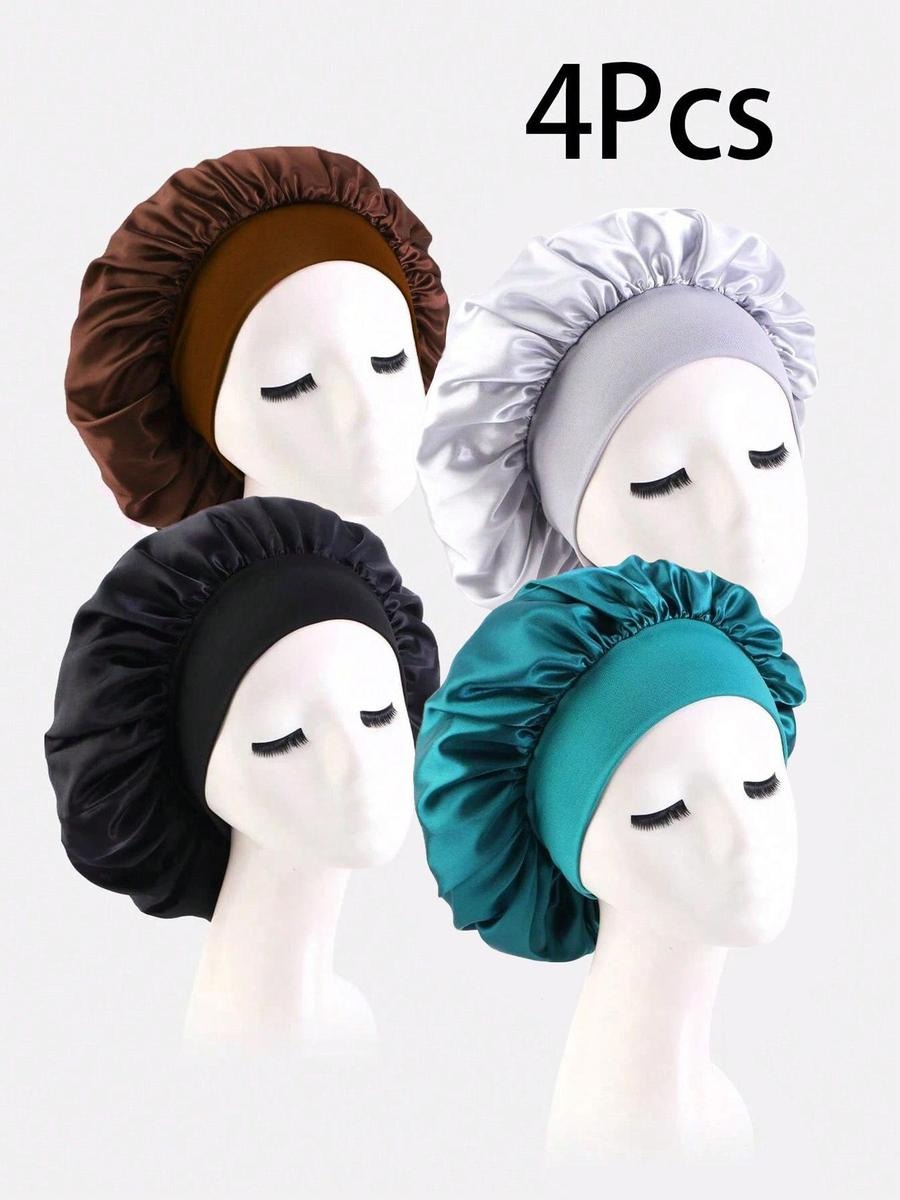 Women's Elegant Plain Color Elastic Hair Bonnets for Gift, Summer Outfits Trendy Soft Comfy Haircare Sleeping Bonnets for Preserving Hairstyle, Lightweight Chic Accessories for Daily Use