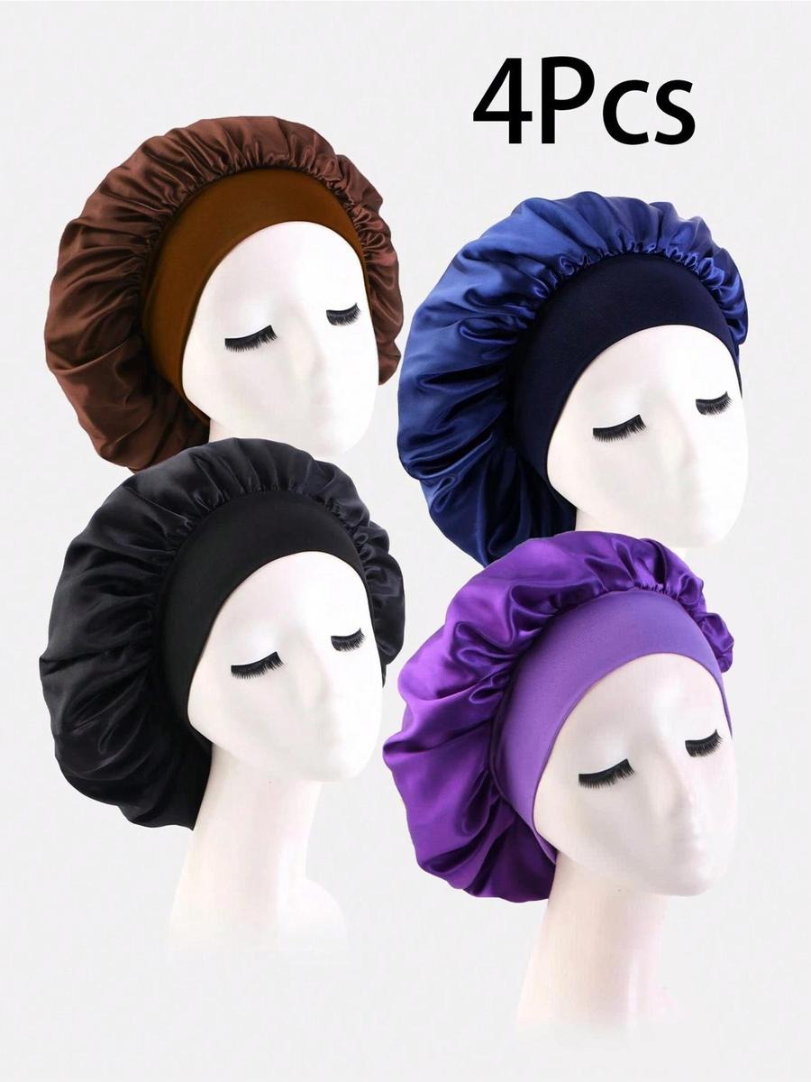 Women's Elegant Plain Color Elastic Hair Bonnets for Gift, Summer Outfits Trendy Soft Comfy Haircare Sleeping Bonnets for Preserving Hairstyle, Lightweight Chic Accessories for Daily Use