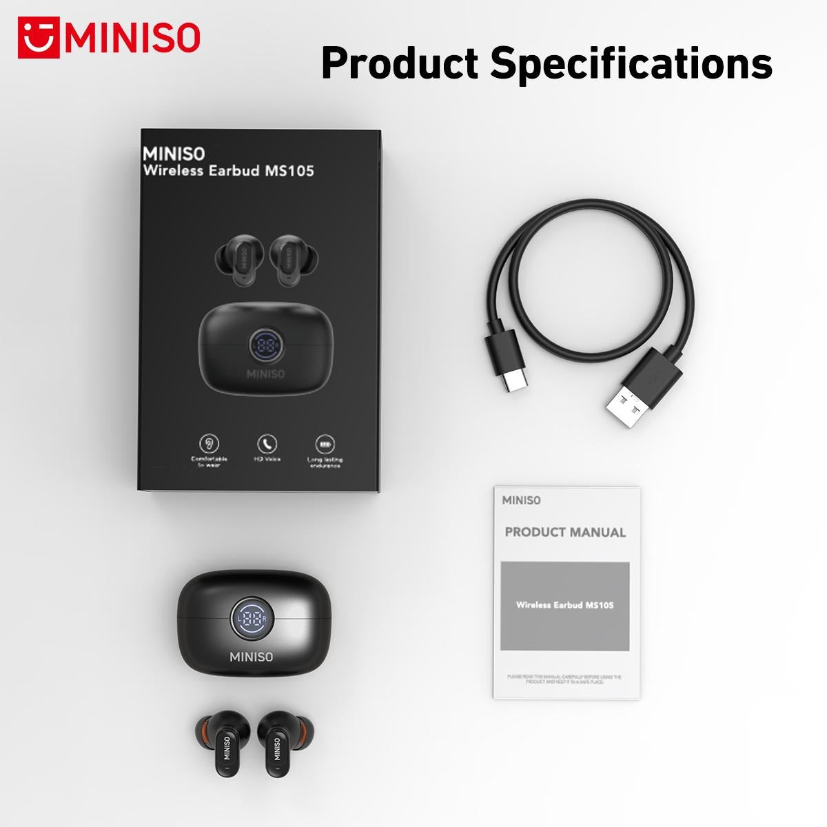 Wireless Earbuds Bluetooth 6.0 Earphones, In Ear Earbuds,Waterproof Wireless Earphones, Suitable for Office, Sports, Study and Audio Calls, Built in Microphone, Gaming Bluetooth Headphones