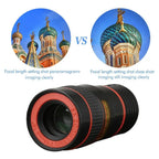 Cellphone Telescope 8 Times High Definition Monocular Telescope Mini Portable Focusing Telescope with Clip Cover Cleaning Cloth for Bird Watching Hunting Camping HIking