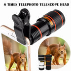 Cellphone Telescope 8 Times High Definition Monocular Telescope Mini Portable Focusing Telescope with Clip Cover Cleaning Cloth for Bird Watching Hunting Camping HIking