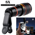 Cellphone Telescope 8 Times High Definition Monocular Telescope Mini Portable Focusing Telescope with Clip Cover Cleaning Cloth for Bird Watching Hunting Camping HIking