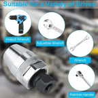 6-13mm Broken Bolt Extractor Set - Metal Damaged Stud Remover Tool for Impact Wrench and Ratchet, Non-Electric Manual Operation